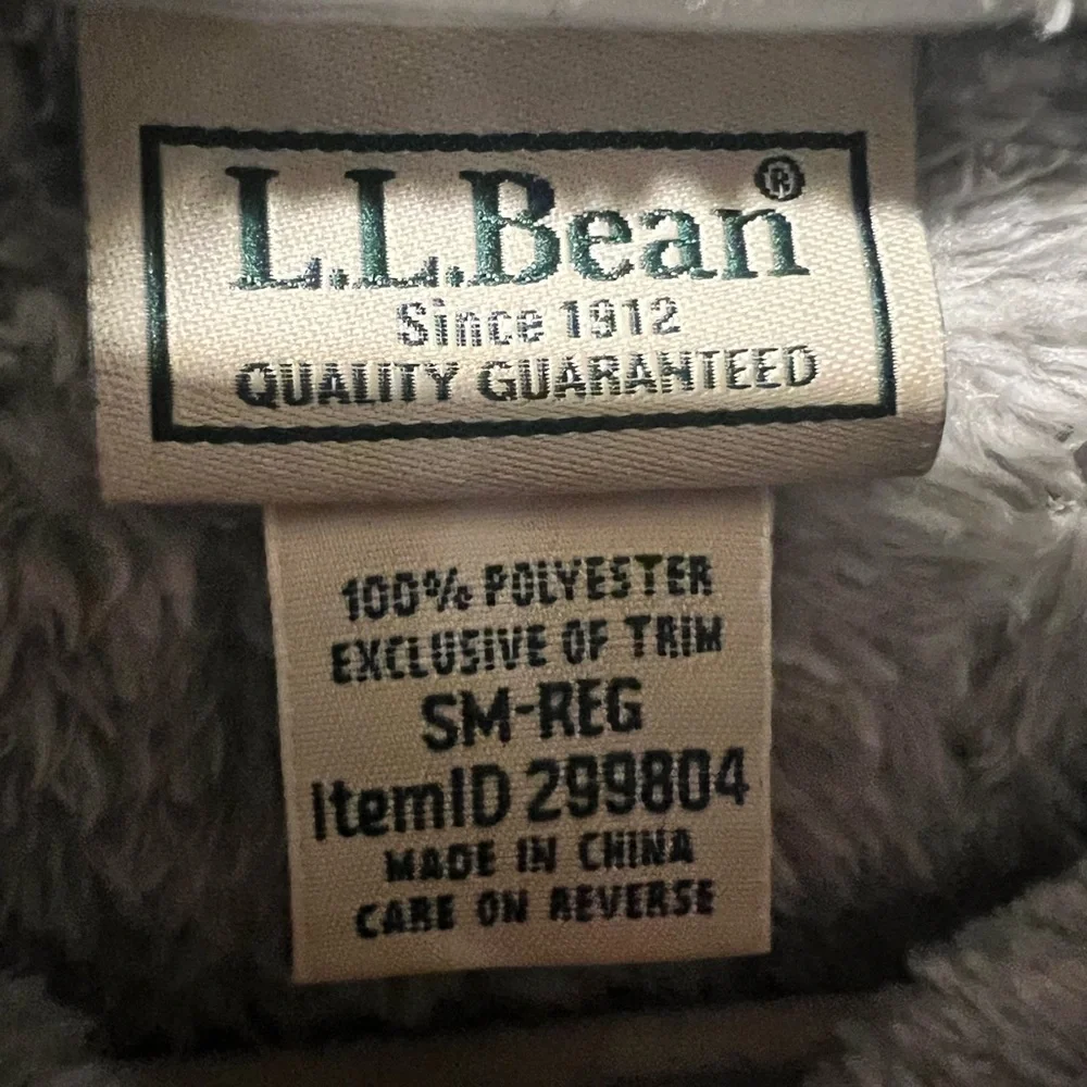 L.L. Bean Gray Fleece Vest with faux suede Accents - Picture 2 of 4